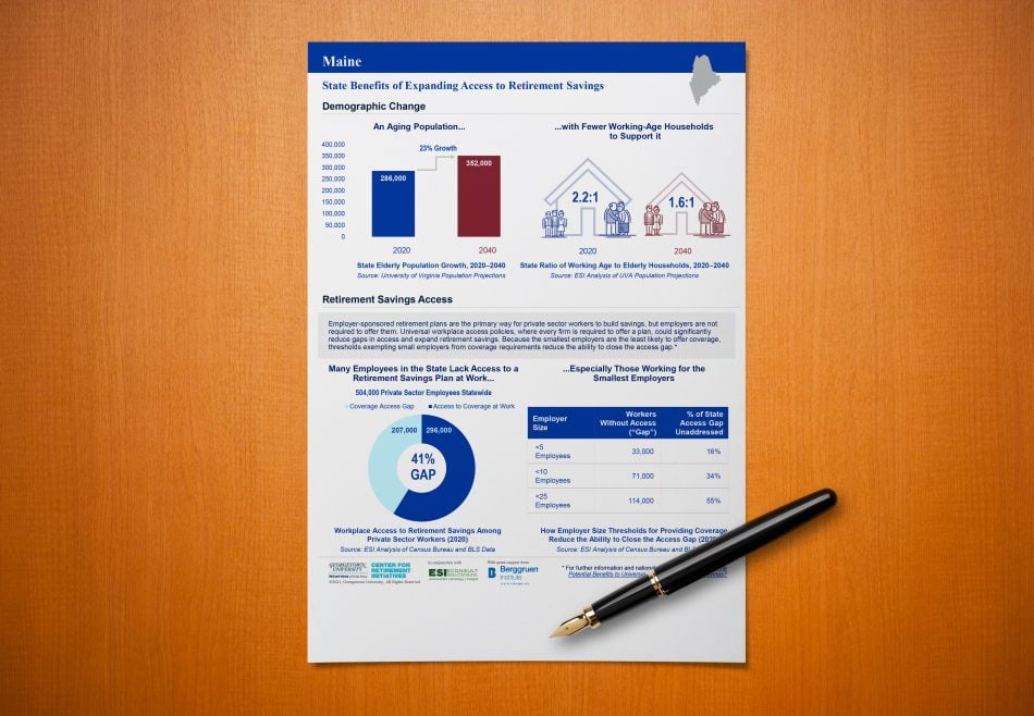 A printed copy of the State report on a desk showing various charts