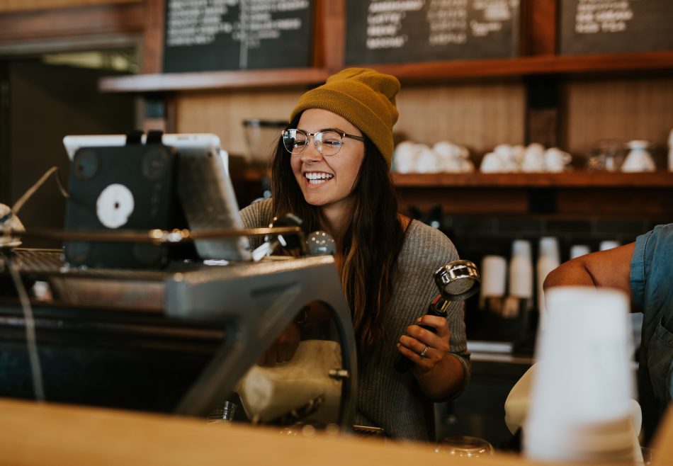 A girl at a coffee shop